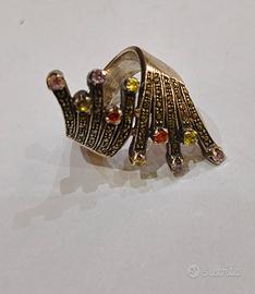 anello argento 925 con pietre colorate 