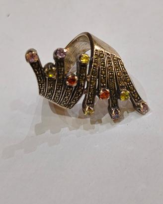 anello argento 925 con pietre colorate 