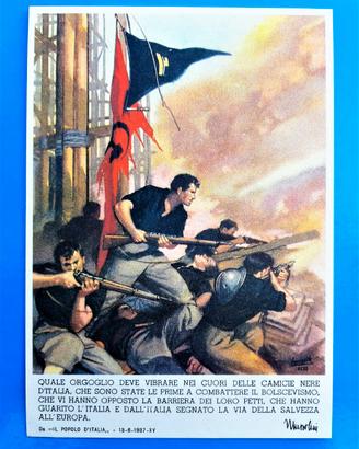 Cartolina epoca fascista propaganda ANTIBOLSCEVICA