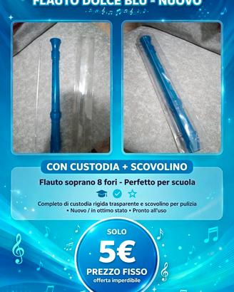 Flauto scolastico di colore blu