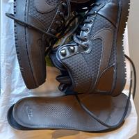 nike court borough mid winter triple black  7.5 us