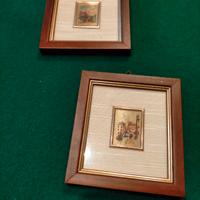 SET DI DUE QUADRETTI IN CROMOLITOGRAFIA FOGLIA ORO