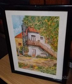 Stampa con cornice raffigurante villetta 