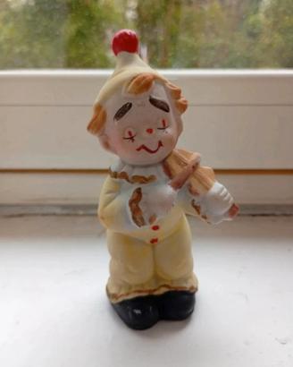 statuina clown violinista vintage 