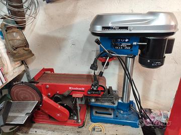 levigatrice a nastro e trapano a colonna 