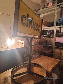 Cartello Aperto-Chiuso modernariato