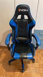 Sedia Gaming NGM Blu e nera