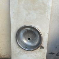 Lastra in marmo con lavabbo in alluminio
