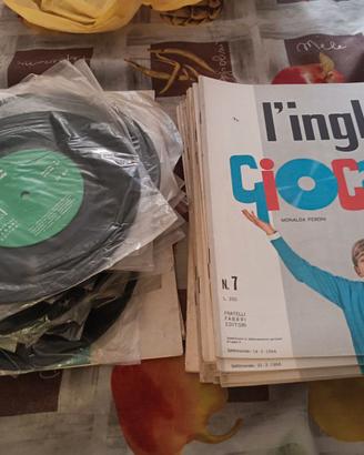 Corso inglese dischi vinile e fascicoli vintage 66