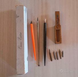Lotto Scrittura OMAS Extra Scatolina legno/Pennini
