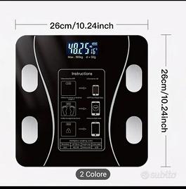 Bilancia pesa persone, schermo LCD, in vetro,