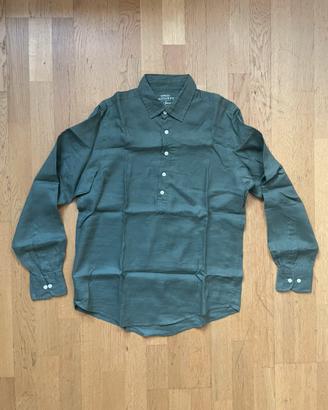 Camicia in lino verde oliva