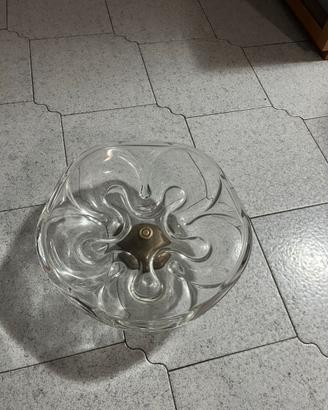Centrotavola in vetro con base in Argento