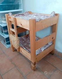Cuccia letto a castello artigianale gatti 