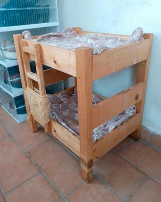 Cuccia letto a castello artigianale gatti 