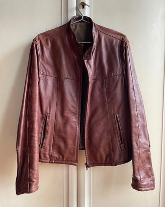 Giubbotto in vera pelle color cognac taglia 48