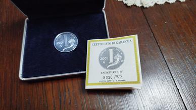 Moneta celebrativa "Ultima Lira" in argento 999