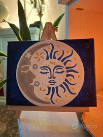 Quadro artigianale "Sole e Luna" - Notte stellata