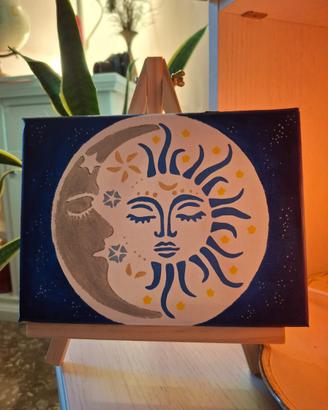 Quadro artigianale "Sole e Luna" - Notte stellata