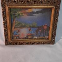 DIPINTO SU CARTONCINO  CON CORNICE IN LEGNO