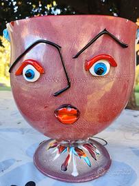 Vaso di Murano "Volto" firmato Signoretto.