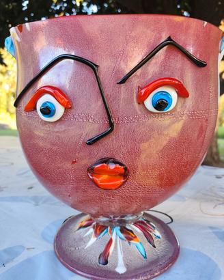 Vaso di Murano "Volto" firmato Signoretto.