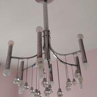Lampadario cromato anni '70