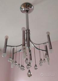 Lampadario cromato anni '70
