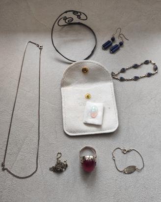 lotto bigiotteria argento e opale