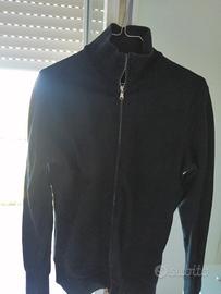 giacca lunga aderente nera Benetton unisex 