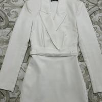 Abito Simil Blazer Zara con Cinturino Bianco