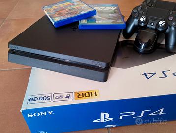 PlayStation 4 slim+2 joypad+caricatore+2giochi ps4