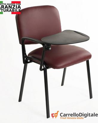 Sedie con tavolino ribaltabile - ecopelle bordeaux