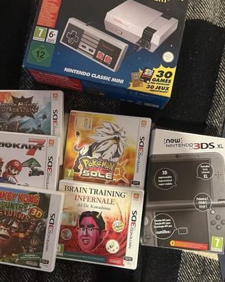 Nes Mini+Nintendo 3DS XL+5 giochi con Pokèmon