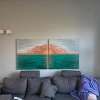 Quadro tramonto dorato