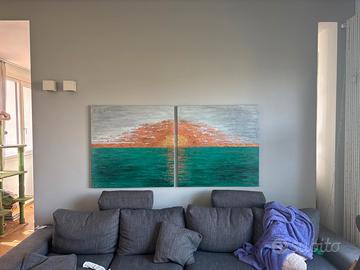 Quadro tramonto dorato