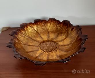 Centrotavola a Forma di Girasole – Vetro Ambrato 