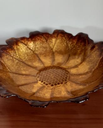 Centrotavola a Forma di Girasole – Vetro Ambrato 