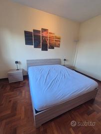 letto matrimoniale contenitore doghe cassettone