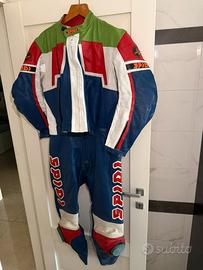 tuta moto SPIDI in pelle vintage recing