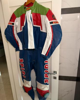 tuta moto SPIDI in pelle vintage recing