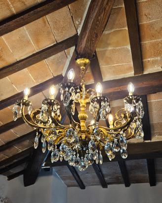 Lampadario a Gocce in ottone