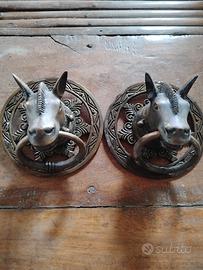 Coppia di maniglia in metallo cavallo steppa
