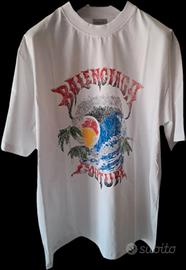 T-shirt Balenciaga M Oversize White Vintage Surfer