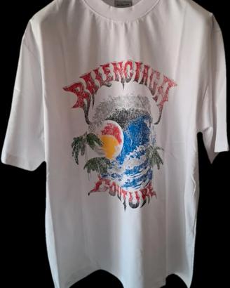 T-shirt Balenciaga M Oversize White Vintage Surfer