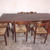 tavolo rustico 2mt +6 sedie