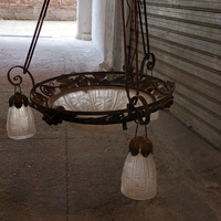 Lampadario ferro battuto