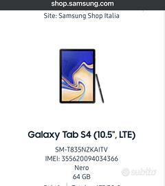 Tablet Samsung S4 LTE e auricolari