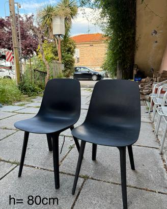 Coppia di Sedie Moderne Nere - Design Minimal