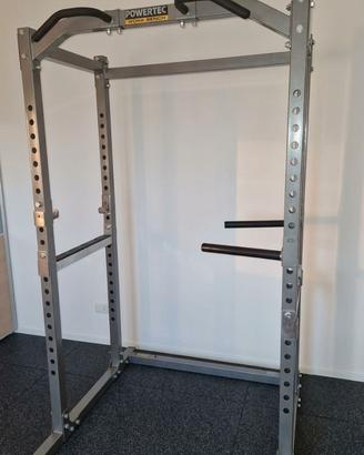RACK SQUAT POWERTEC + PANCA CON LEG CURL